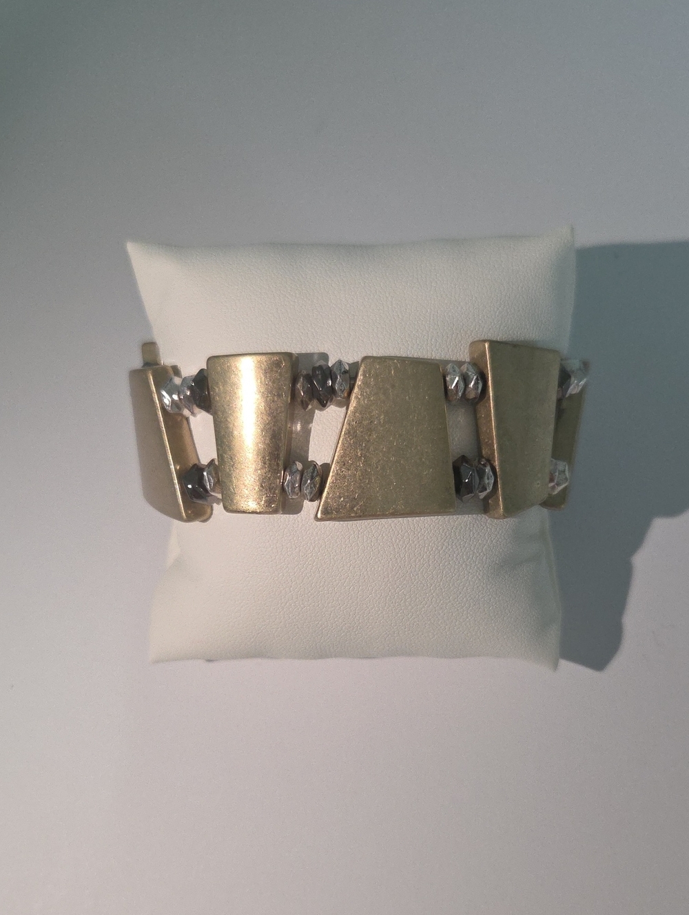 Gold Tone Geometric Stretch Bracelet - Kenneth Cole